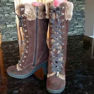 NWOT BOC Lace Up Boots with Fur